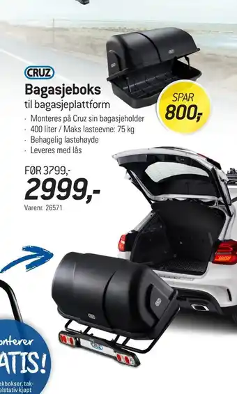 Thansen Bagasjeboks til bagasjeplattform tilbud
