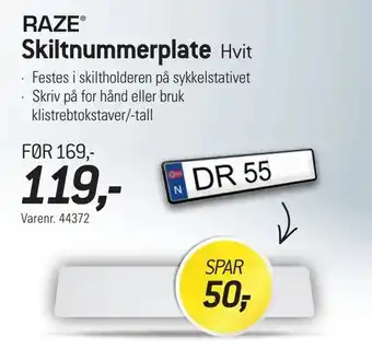 Thansen Skiltnummerplate Hvit tilbud