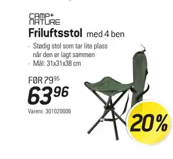 Thansen Friluftsstol med 4 ben tilbud