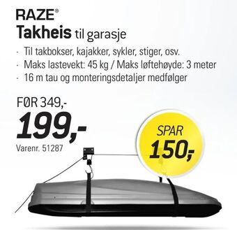 Takheis til garasje