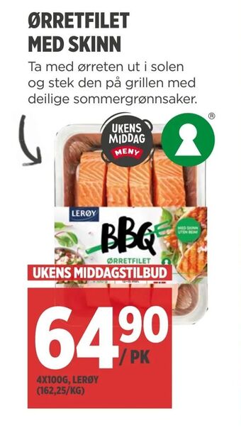 Meny Ørretfilet med skinn tilbud