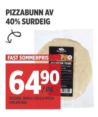 Meny Pizzabunn av 40% surdeig tilbud