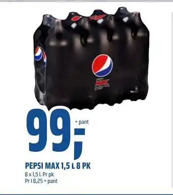 Coop Obs Pepsi max 1,5 l 8 pk tilbud