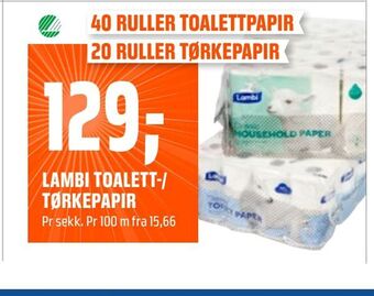 Coop Obs Lambi toalett-/ tørkepapir tilbud