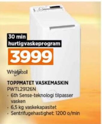 POWER Whirlpool vaskemaskin tilbud