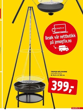 jem & fix Tripod bålpanne tilbud
