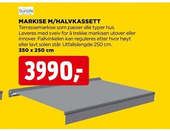jem & fix Markise m/halvkassett tilbud