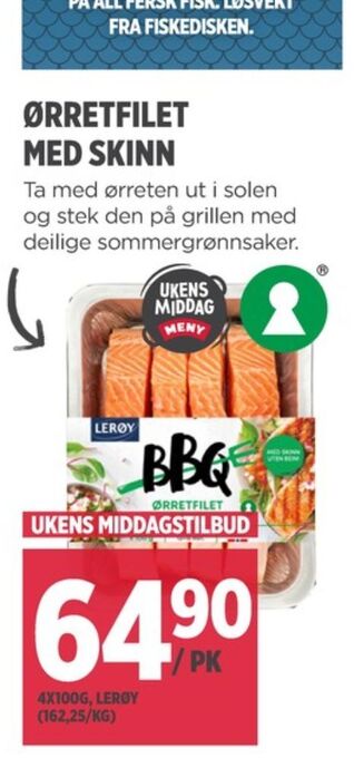 Meny Lerøy laksefilet tilbud