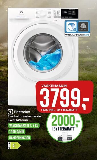 Skousen Electrolux vaskemaskin EW6F5248G4 tilbud