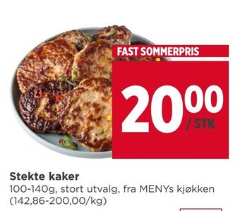 Meny Stekte kaker tilbud