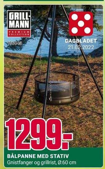 Europris Bålpanne med stativ tilbud