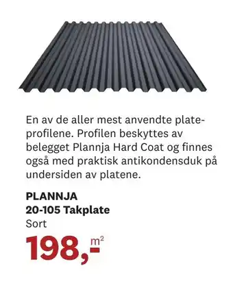 Bygger'n PLANNJA 20-105 Takplate tilbud