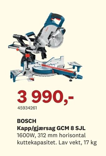 Bygger'n BOSCH Kapp/gjærsag GCM 8 SJL tilbud
