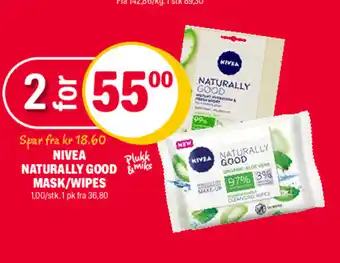 Coop Extra Nivea Naturally Good Mask/Wipes tilbud