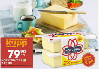 Coop Mega Norvegia 2 PK 2 x 1 kg tilbud
