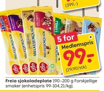 Rusta Freia sjokoladeplate tilbud