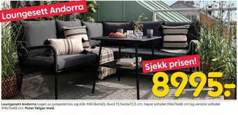 Rusta Loungesett Andorra tilbud