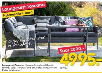 Rusta Loungesett Toscana tilbud