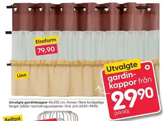 Rusta Utvalgte gardinkapper tilbud