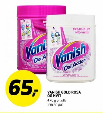 Bunnpris Vanish gold rosa og hvit tilbud