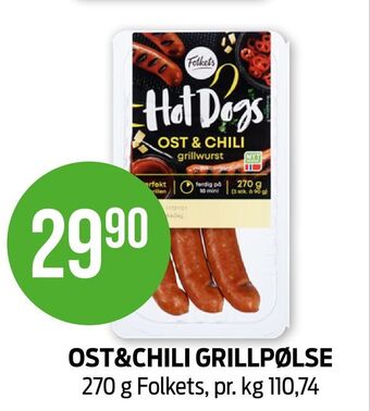 Kiwi Ost&chili grillpølse tilbud