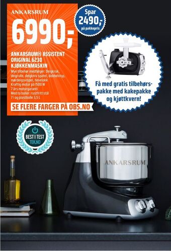 Coop Obs Ankarsrum® assistent original 6230 kjøkkenmaskin tilbud