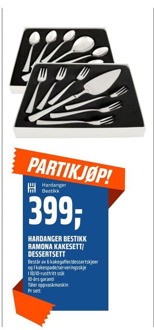 Coop Obs Hardanger bestikk ramona kakesett/ dessertsett tilbud