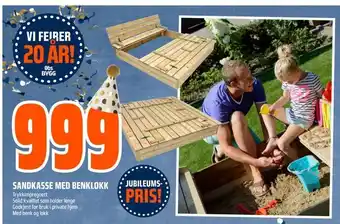 Obs Bygg Sandkasse med benklokk tilbud