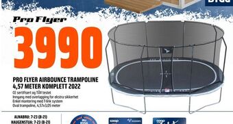 Obs Bygg Pro flyer airbounce trampoline 4,57 meter komplett 2022 tilbud
