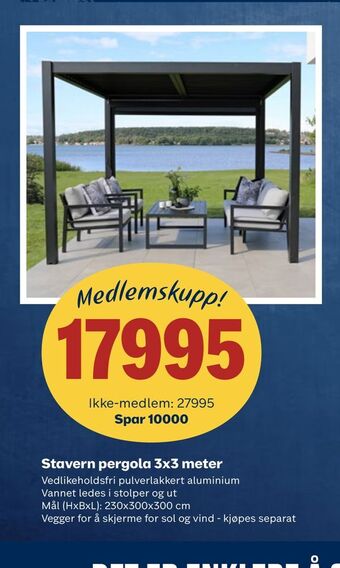 Stavern pergola 3x3 meter