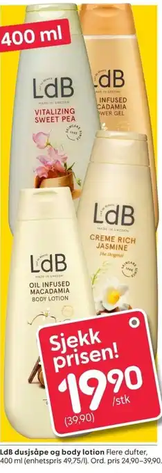 Rusta Ldb Dusjsåpe Og Body Lotion tilbud