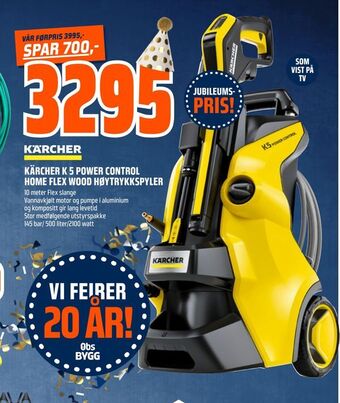 Obs Bygg Kärcher k 5 power control home flex wood høytrykkspyler tilbud
