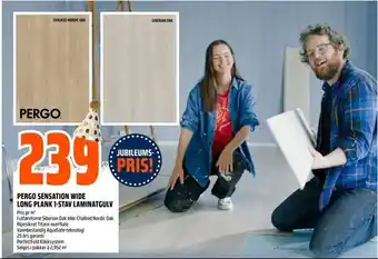 Obs Bygg Pergo sensation wide long plank 1-stav laminatgulv tilbud