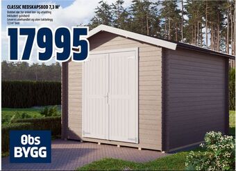 Obs Bygg Classic redskapsbod 7,3 m2 tilbud