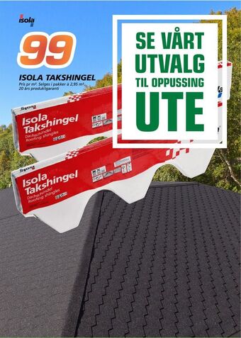 Coop Byggmix Isola takshingel tilbud