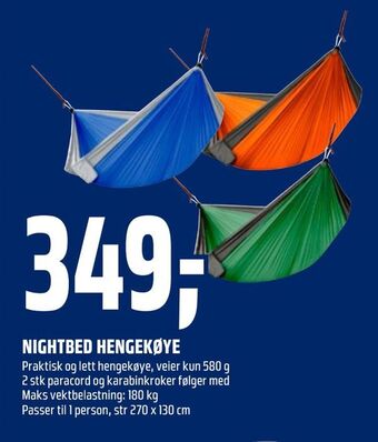 Coop Obs Nightbed hengekøye tilbud