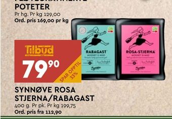 Coop Mega Synnøve rosa stjerna /rabagast tilbud