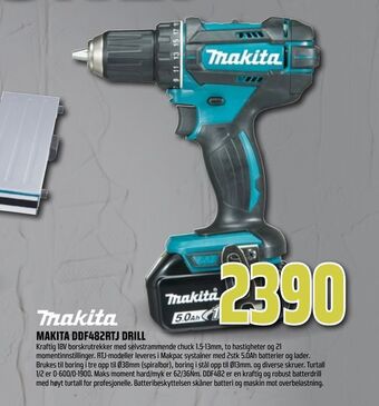 Obs Bygg Makita ddf482rtj drill tilbud