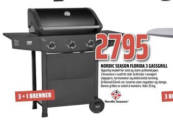 Obs Bygg Nordic season florida 3 gassgrill tilbud