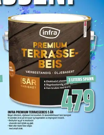 Obs Bygg Infra Premium terrassebeis 5 år tilbud