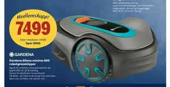 Obs Bygg Gardena Sileno minimo 600 robotgressklipper tilbud