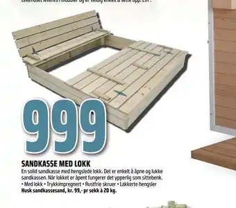 Obs Bygg Sandkasse med lokk tilbud