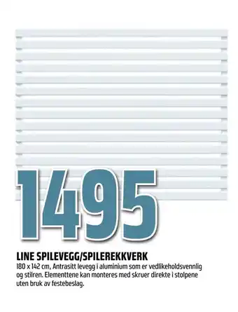 Obs Bygg Line spilevegg/spilerekkverk tilbud