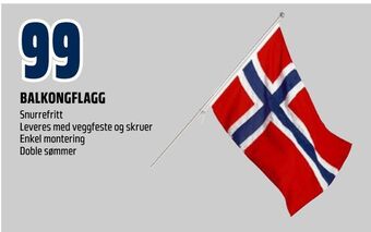 Obs Bygg Balkongflagg tilbud