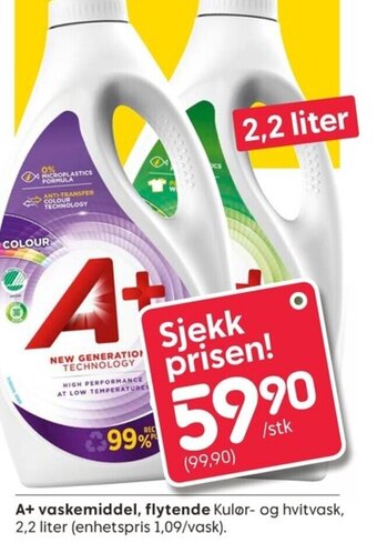 Rusta A+ Vaskemiddel Flytende tilbud