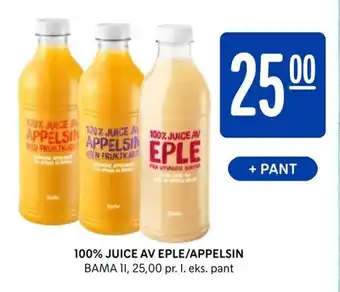 Rema 1000 100% Juice Av Eple/Appelsin tilbud