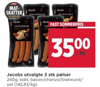 Meny Jacobs utvalgte pølser tilbud