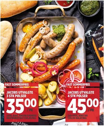 Meny Jacobs utvalgte 3 stk pølser tilbud