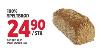 Jacobs 100% speltbrød tilbud