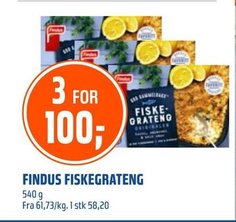 Coop Obs Findus fiskegrateng tilbud